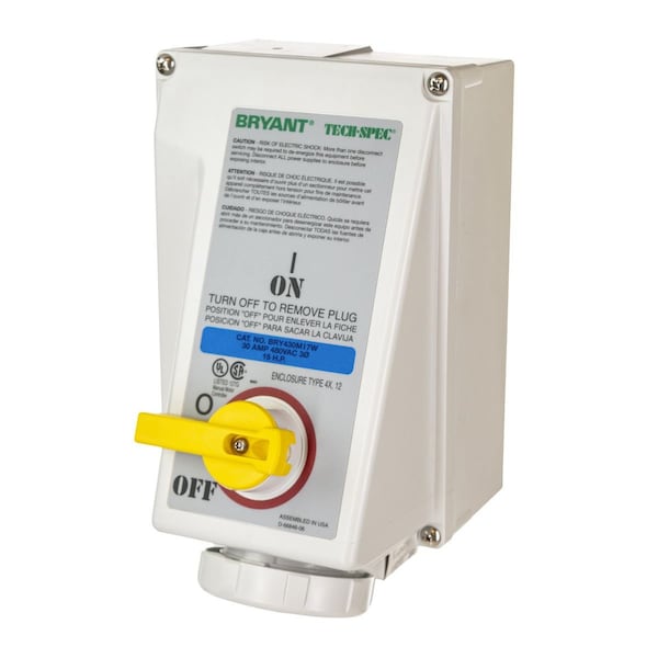 Female Mechanically Interlocked Receptacle, 30A 250V AC